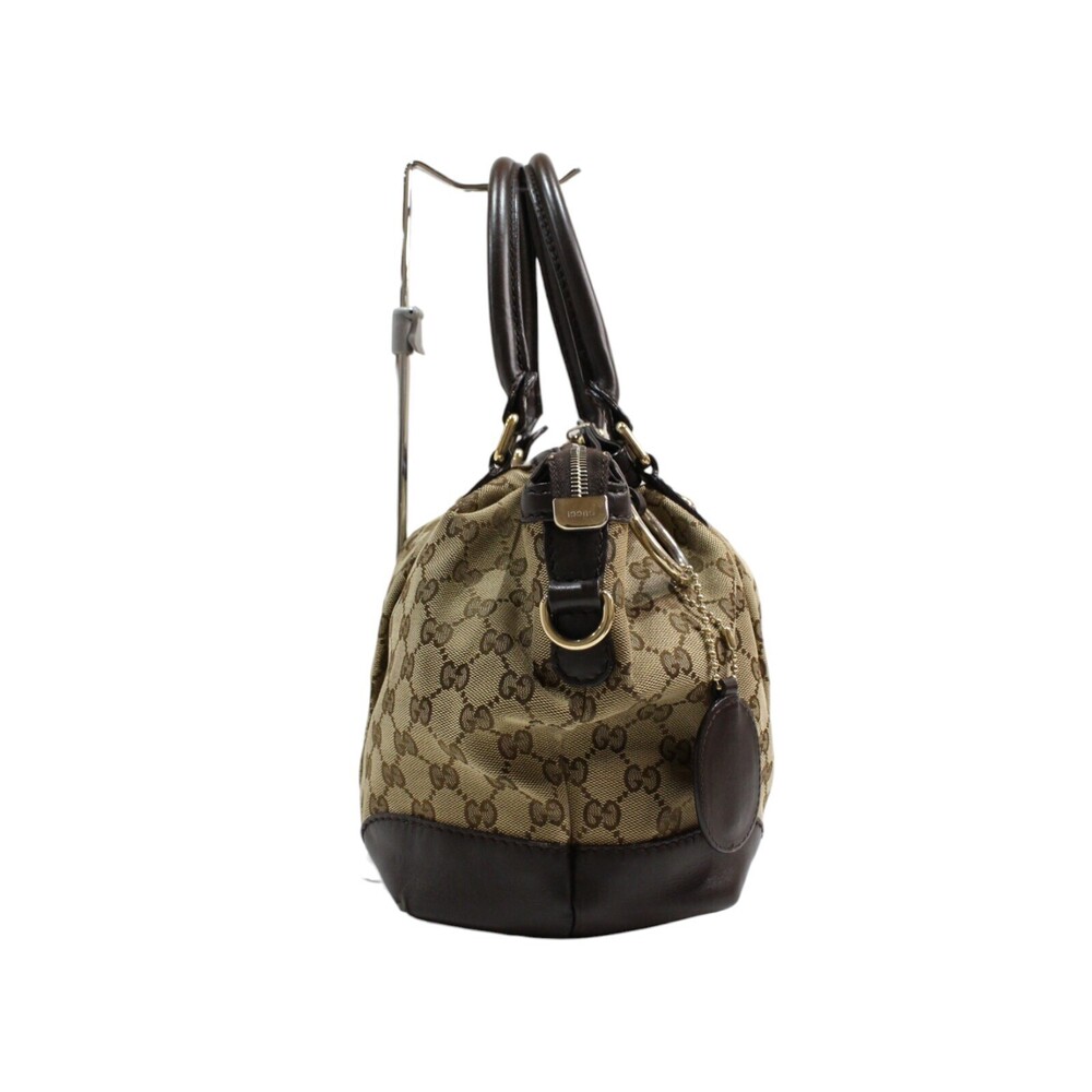 Gucci Strap charm handbag leather Shoulder brown GG patterned Sukey Bag